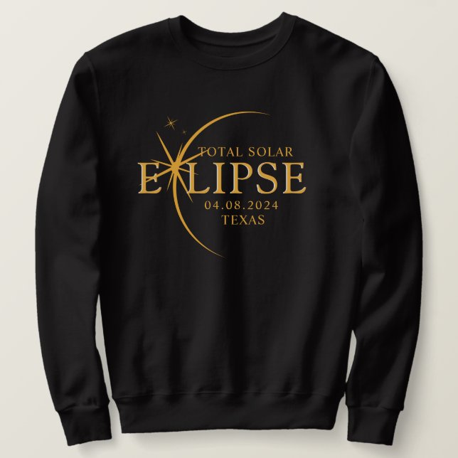 Moderner Staat 2024 Texas Total Solar Eclipse Sweatshirt (Design vorne)