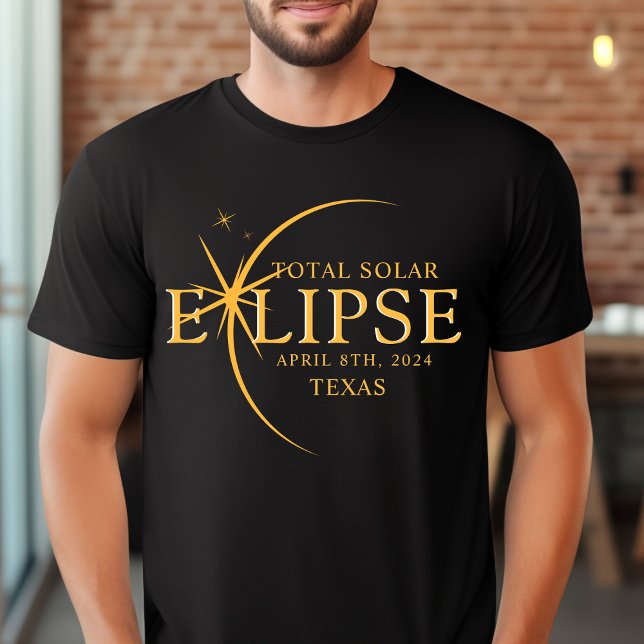 Moderner Staat 2024 Texas Total Solar Eclipse T-Shirt (Von Creator hochgeladen)