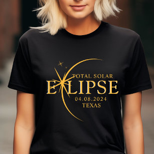 Moderner Staat Texas Total Solar Eclipse 2024 T-Shirt