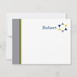Moderner Star Bar Mitzvah Dankeschön Karte