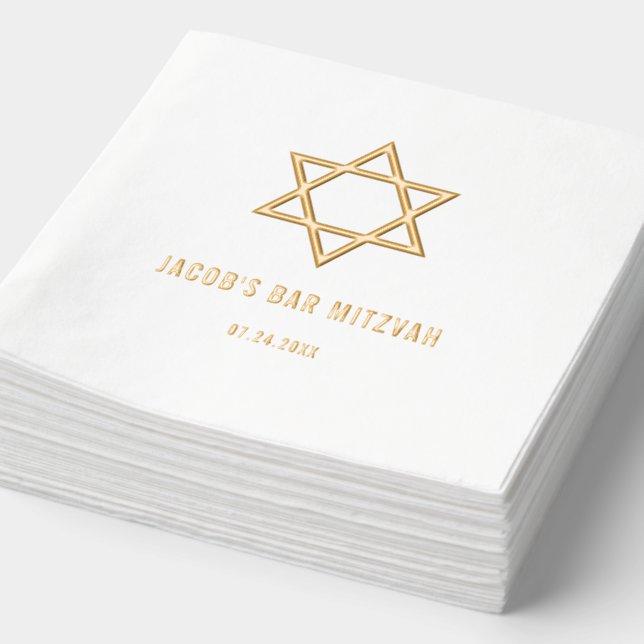Moderner Star von David Bar Mitzvah Gold Servietten Mit Folie (Ausschnitt)