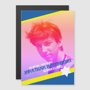 Moderner Star von David Bar Mitzvah Magneteinladung