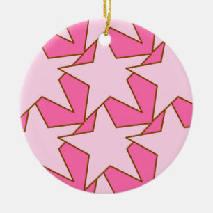 Moderner Stern geometrisch - hell und tiefrosa Keramik Ornament