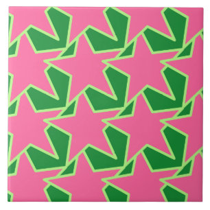 Moderner Stern geometrisch - Wassermelonerosa und Fliese