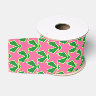 Moderner Stern geometrisch - Wassermelonerosa und Ripsband