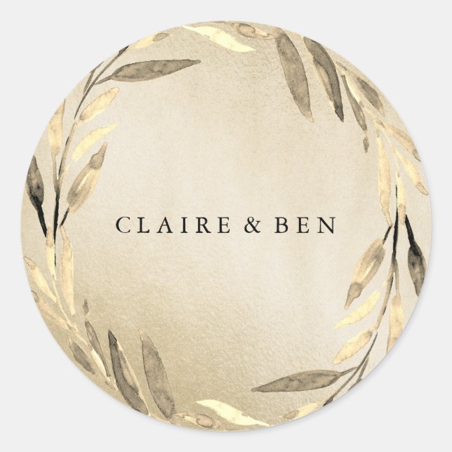 Moderner Sticker für Goldene Leaf (Vorderseite)