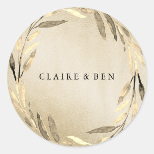 Moderner Sticker für Goldene Leaf