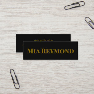 Moderner Stil kühne Serienname Black Mini Visitenkarte