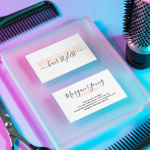 Moderner Stil mit weißen und pfirsichfarbenen Haar Visitenkarte