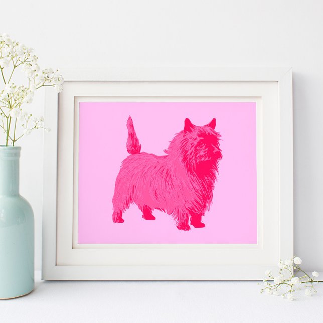 Moderner Stil Pink Cairn Terrier Poster (Modern Style Pink Cairn Terrier Poster)