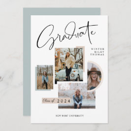 Moderner, stilvoller Abschluss Four Photo Collage  Einladung