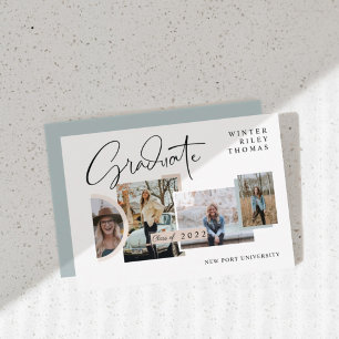 Moderner, stilvoller Abschluss Four Photo Collage  Einladung