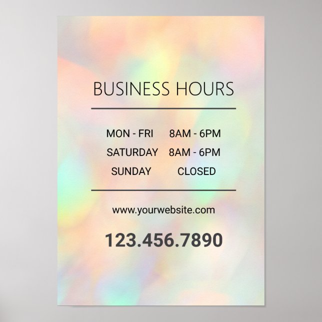 Moderner, stilvoller Holographic Beauty Salon Poster (Vorne)