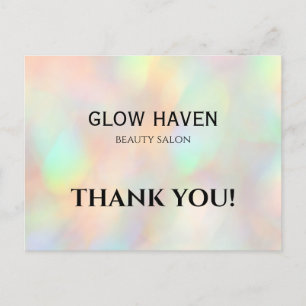 Moderner, stilvoller Holographic Beauty Salon Postkarte