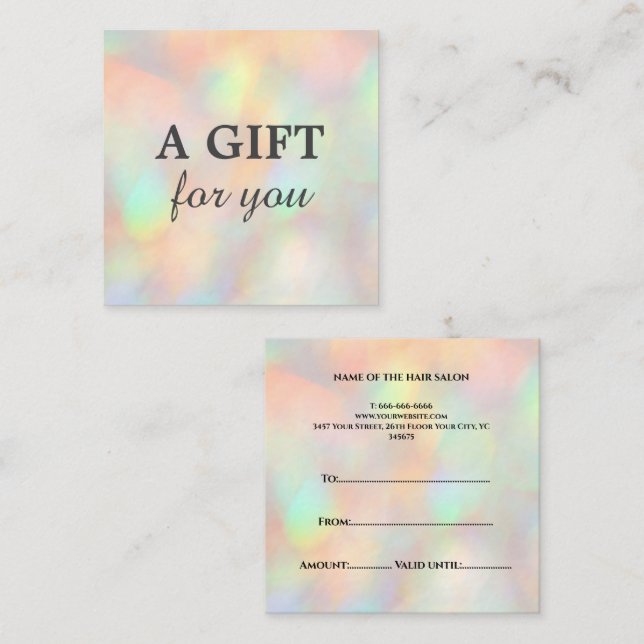 Moderner, stilvoller Holographic Beauty Salon Rabattkarte (Vorne/Hinten)