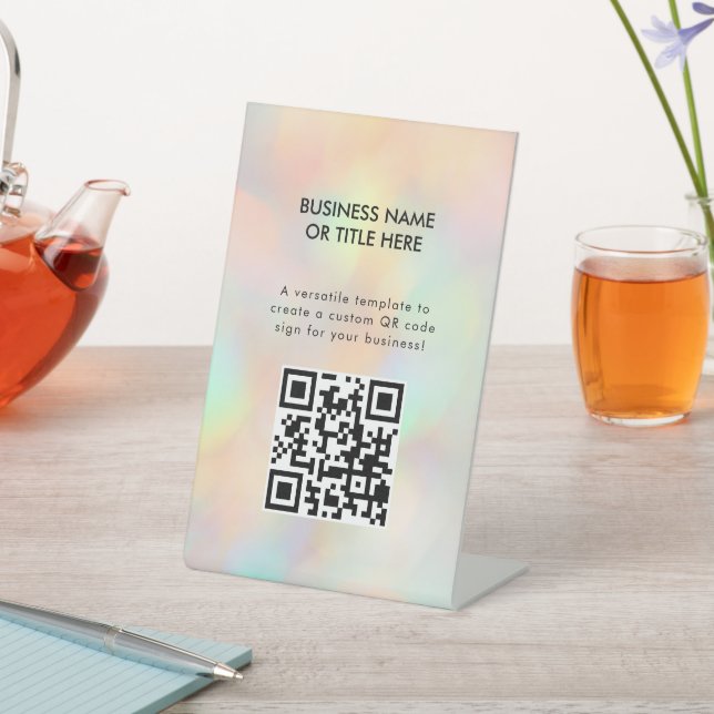 Moderner, stilvoller Holographic Beauty Salon Sockelschild (In SItu)