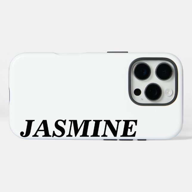 MODERNER STILVOLLER INDIVIDUELLE NAME SOLID WEISS Case-Mate iPhone HÜLLE (Rückseite (Horizontal))