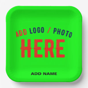 MODERNER STILVOLLER KUNSTSTOM NEON GREEN VERIFIED  PAPPTELLER