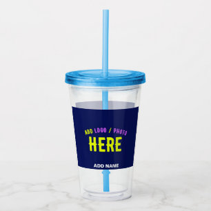 MODERNER STILVOLLER KUSTOM NAVY BLAUE VERIFIED MAR ACRYLTRINKBECHER