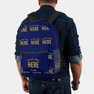 MODERNER STILVOLLER KUSTOM NAVY BLAUE VERIFIED MAR BEDRUCKTER RUCKSACK