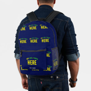 MODERNER STILVOLLER KUSTOM NAVY BLAUE VERIFIED MAR BEDRUCKTER RUCKSACK