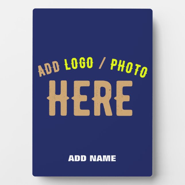 MODERNER STILVOLLER KUSTOM NAVY BLAUE VERIFIED MAR FOTOPLATTE (Vorderseite)