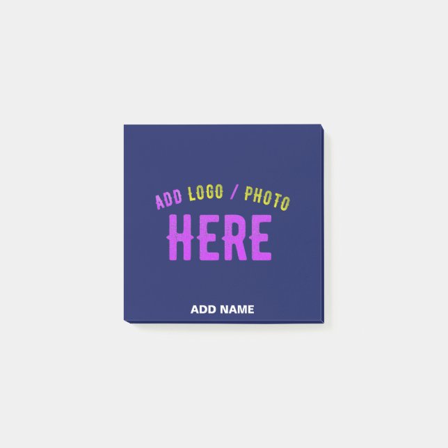 MODERNER STILVOLLER KUSTOM NAVY BLAUE VERIFIED MAR POST-IT KLEBEZETTEL (Vorderseite)