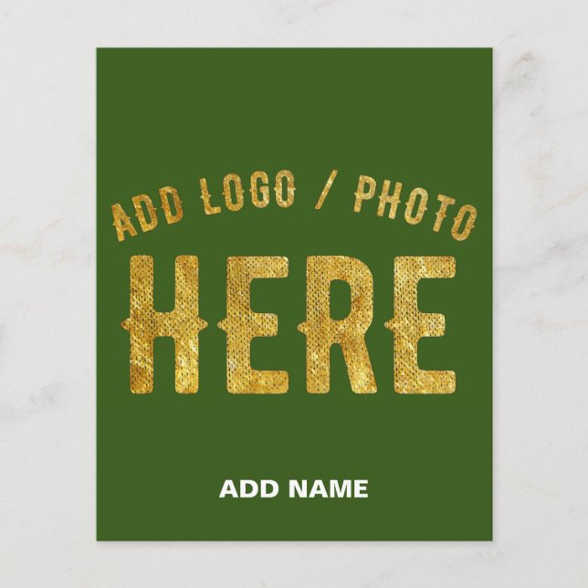 MODERNER STILVOLLER KUSTOM-WALD GRÜNE ÜBERPRÜFTE M FLYER (Vorne)