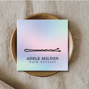 Moderner stilvoller Pastell-Haarnadel-Salon Quadratische Visitenkarte