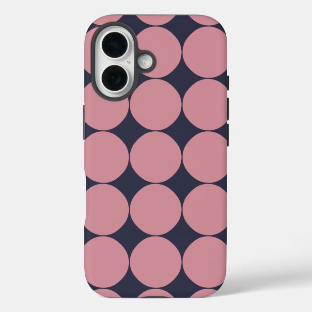 Moderner, stilvoller Pink Polka Dot Case-Mate iPhone Hülle (Rückseite)