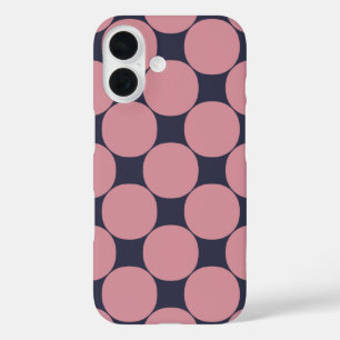 Moderner, stilvoller Pink Polka Dot iPhone 16 Hülle