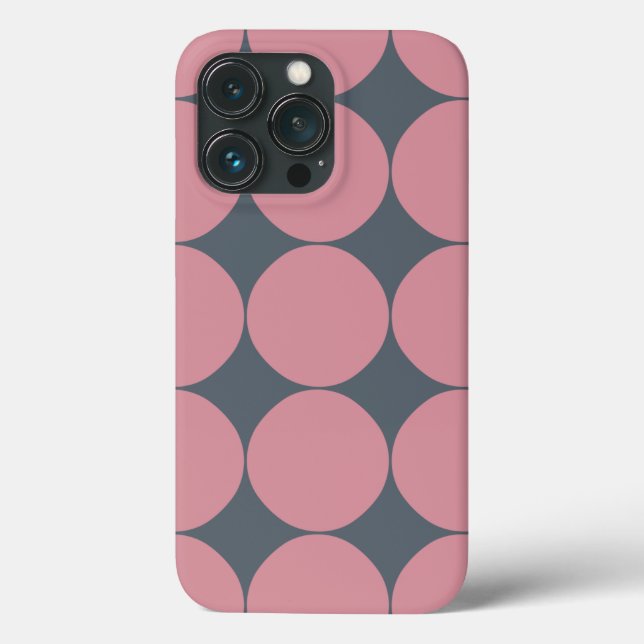 Moderner, stilvoller Pink Polka Dot Case-Mate iPhone Hülle (Rückseite)