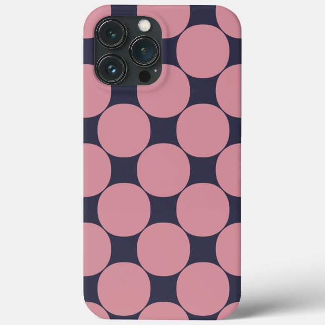Moderner, stilvoller Pink Polka Dot Case-Mate iPhone Hülle (Rückseite)