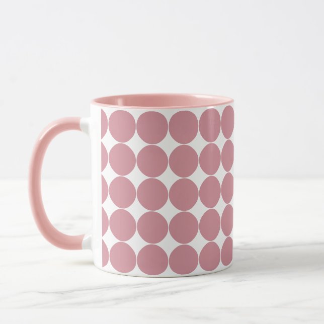 Moderner, stilvoller Pink Polka Dot Tasse (Links)