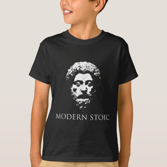 Moderner Stoiker mit Marcus Kaiser Aurelius Head T-Shirt (Vorderseite)