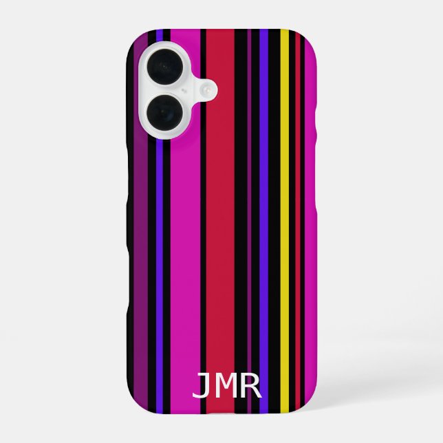 Moderner Strichcode-Designer für mehrere Farben iPhone 16 Hülle (Rückseite)