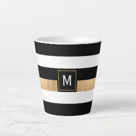 Moderner Strip Mit Monogramm Milchtasse