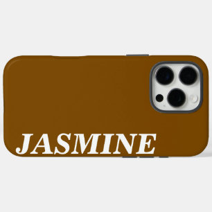 MODERNER STYLISCH-INDIVIDUELLE NAME SOLID BROWN FA iPhone 16 PRO MAX HÜLLE