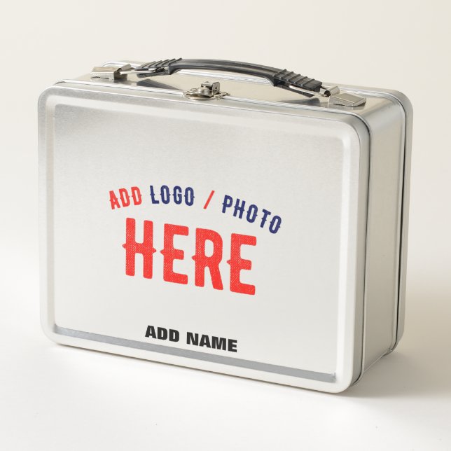 MODERNER, STYLISCH VERÄNDERTER, ZOLLBAUBARER STAHL METALL BROTDOSE (Vorderseite)