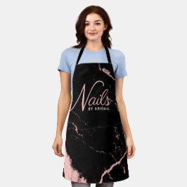 Moderner Stylist aus rosa und schwarzem Marmor Schürze