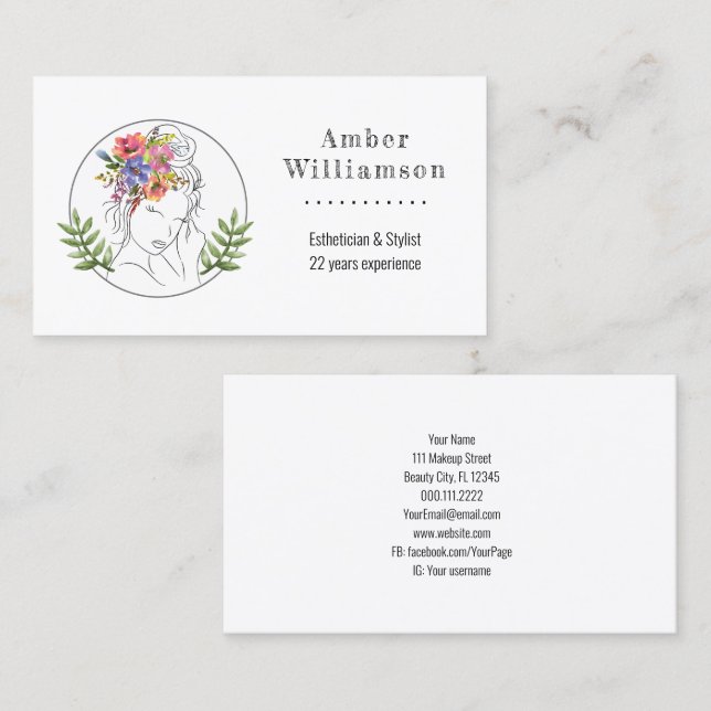 Moderner Stylist Wellness-Center des Östhetik Eleg Visitenkarte (Vorne/Hinten)