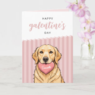 Moderner süßer Hund mit Herz Frohen Galentine-Tag Karte
