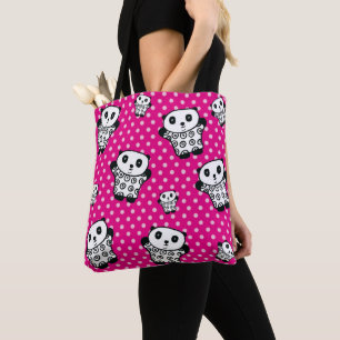 Moderner süßer Kawaii-Panda-Bär Rosa Punkte