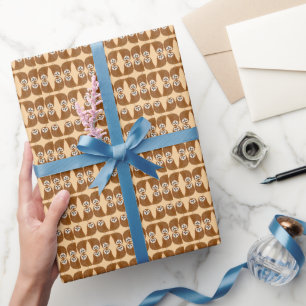 Moderner süßer Nördlicher Sägekauz Geschenkpapier