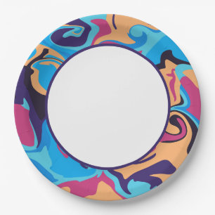 Moderner Swirl Pappteller