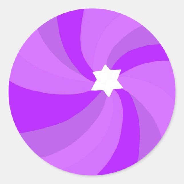 Moderner Swirl Star von David Bar Bar Mitzvah Cust Runder Aufkleber (Vorderseite)