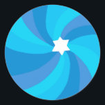 Moderner Swirl Star von David Bar Mitzvah Colorful Runder Aufkleber<br><div class="desc">Ideal für eine Fledermausmitzvah, Bar mitzvah oder andere jüdische Feiern! Handgemachte Kunst für Sie. Vollständig anpassbar! Klicken Sie auf "Bearbeiten mit dem Entwurfstool", um Text hinzuzufügen und die Schriftart, Farben und Einstellungen anzupassen. VIELEN DANK FÜR DIE UNTERSTÜTZUNG UNABHÄNGIGER KÜNSTLER! Alle Kunstwerke und Designs werden von mir erstellt. Ich Liebe, zeichnen...</div>