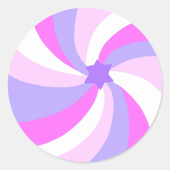 Moderner Swirl Star von David Bar Mitzvah Colorful Runder Aufkleber (Vorderseite)