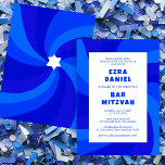 Moderner Swirl Star von David Custom Bar Bat Mitzv Einladung<br><div class="desc">Perfekte Karte, um eine Fledermausmitzvah, Bar mitzvah oder andere jüdische Feier anzukündigen! Handgemachte Kunst für Sie. Vollständig anpassbar! Klicken Sie auf "Personalisieren" oben, um den Text zu bearbeiten. Klicken Sie auf "Bearbeiten mit dem Design-Tool", um die Schriftart, Farben und Platzierungen anzupassen und das Design auf der Rückseite zu löschen, wenn...</div>