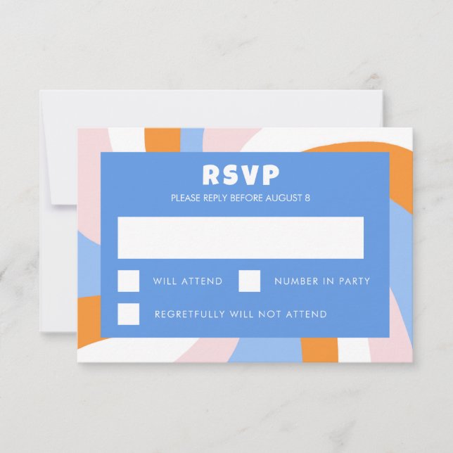 Moderner Swirl Star von David Custom Bar Bat Mitzv RSVP Karte (Vorderseite)